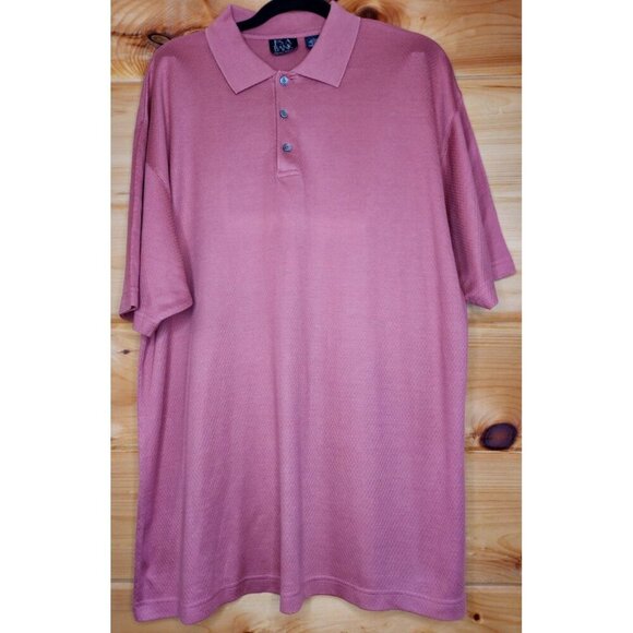 Jos A Bank Signature Men’s Large Silk Blend Dusty Rose Short Sleeve Polo Shirt - Picture 14 of 16